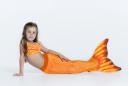 Оранжевый хвост русалки "RiVero" с чешуей